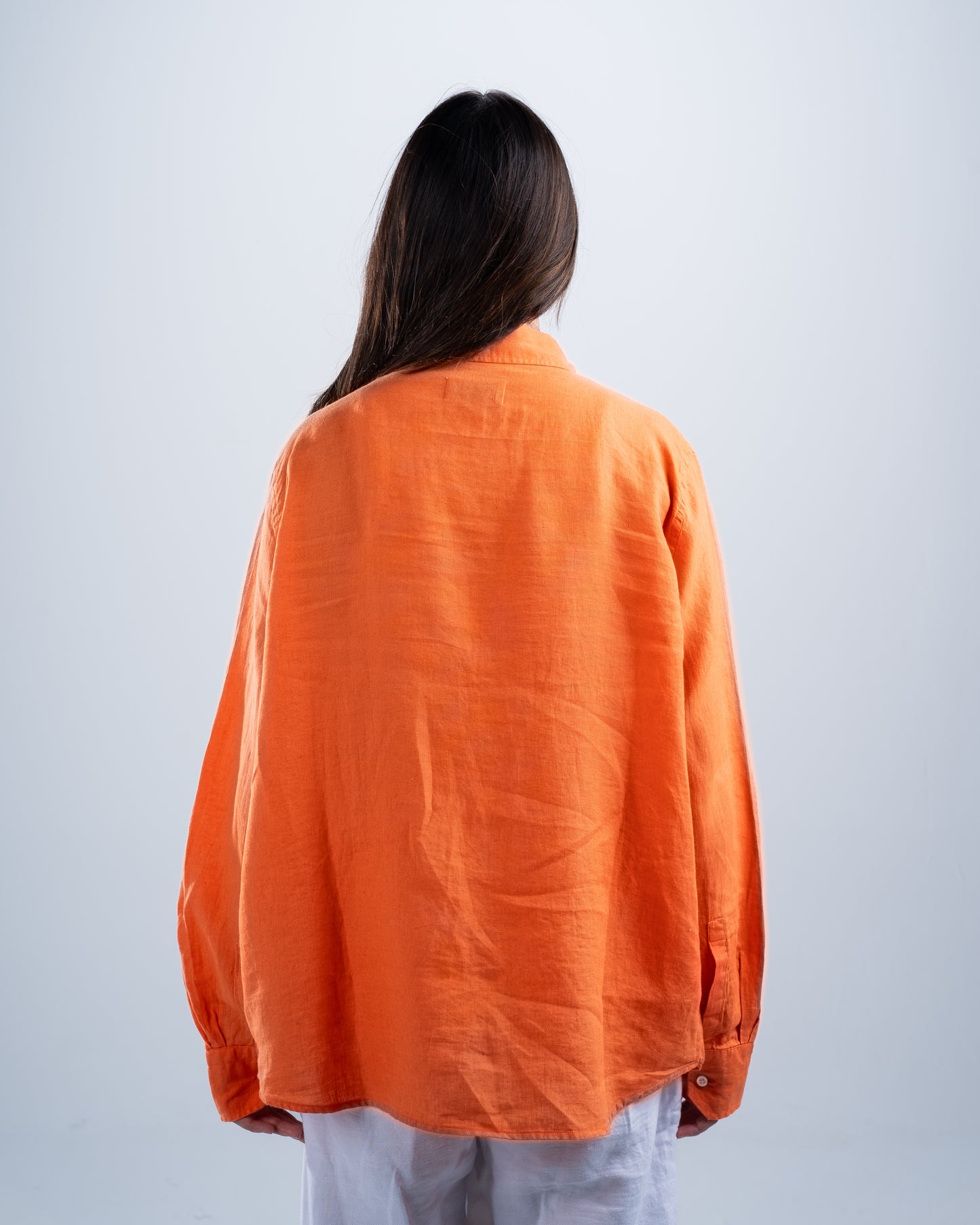 Orange Linen Shirt
