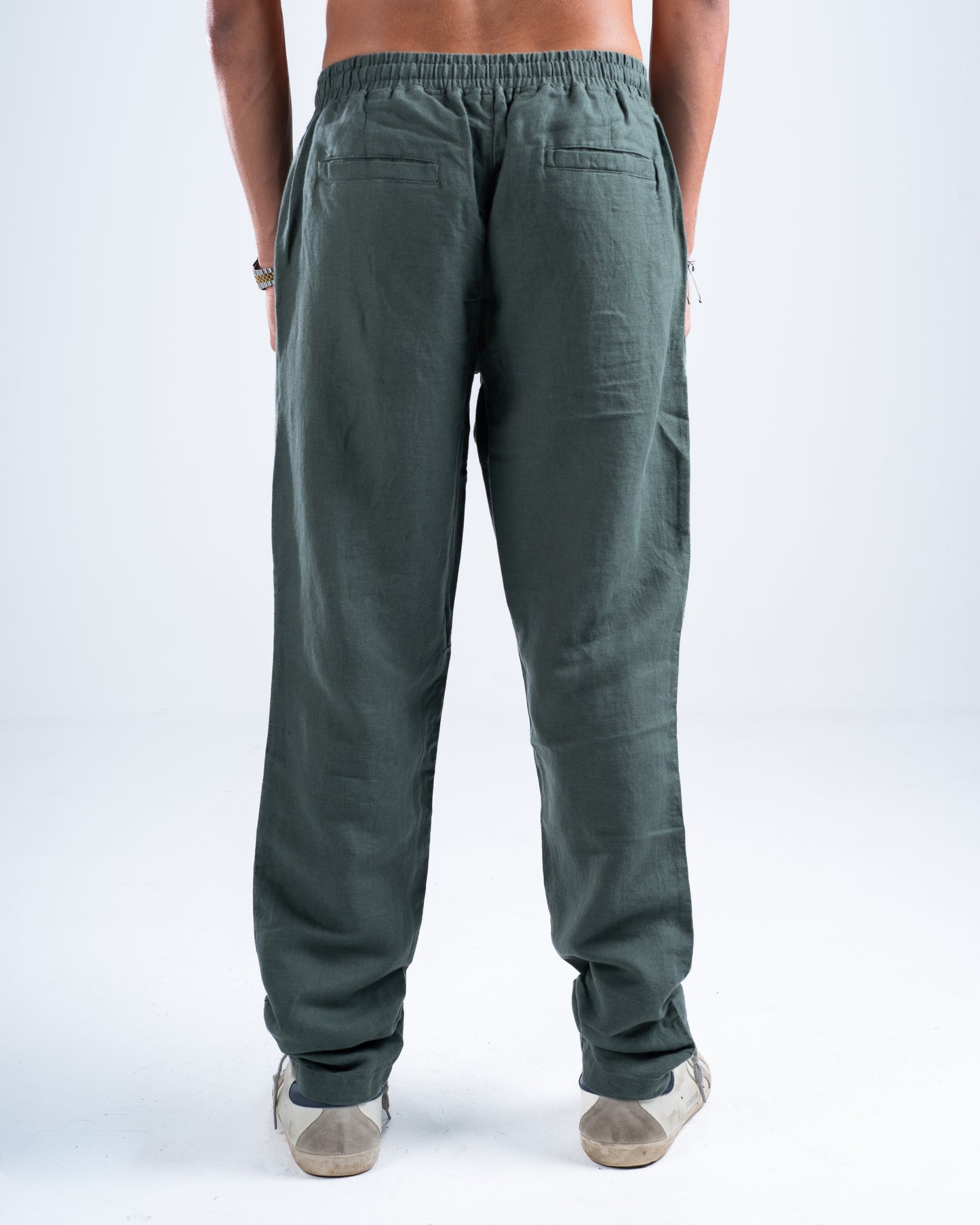 Olive Green Linen Pants