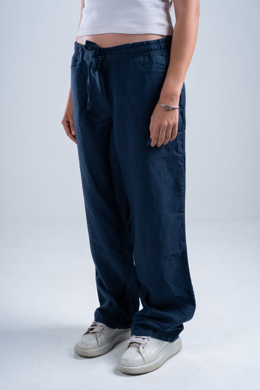 Navy Blue Linen Pants