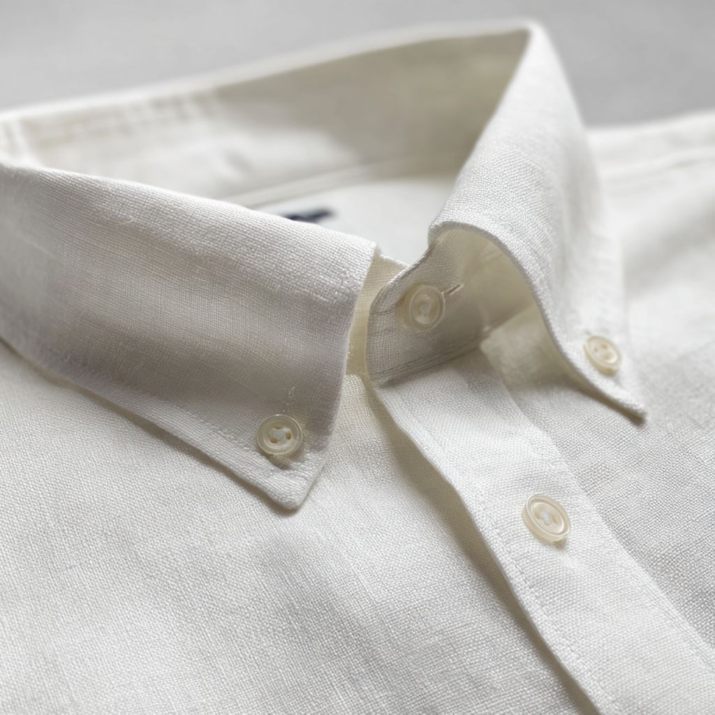 White Long-Sleeved Linen Shirt