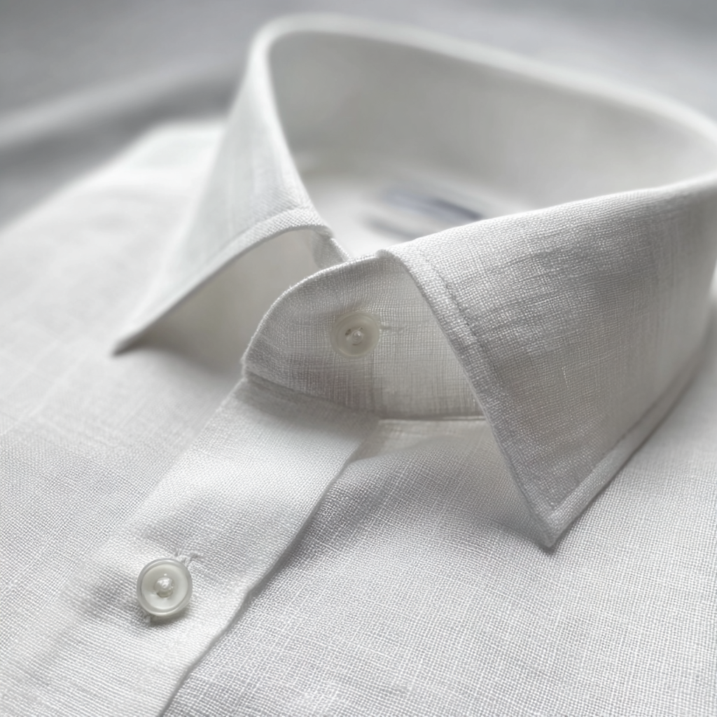 White Long-Sleeved Linen Shirt