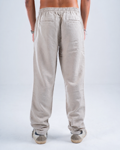 Beige Linen Pants