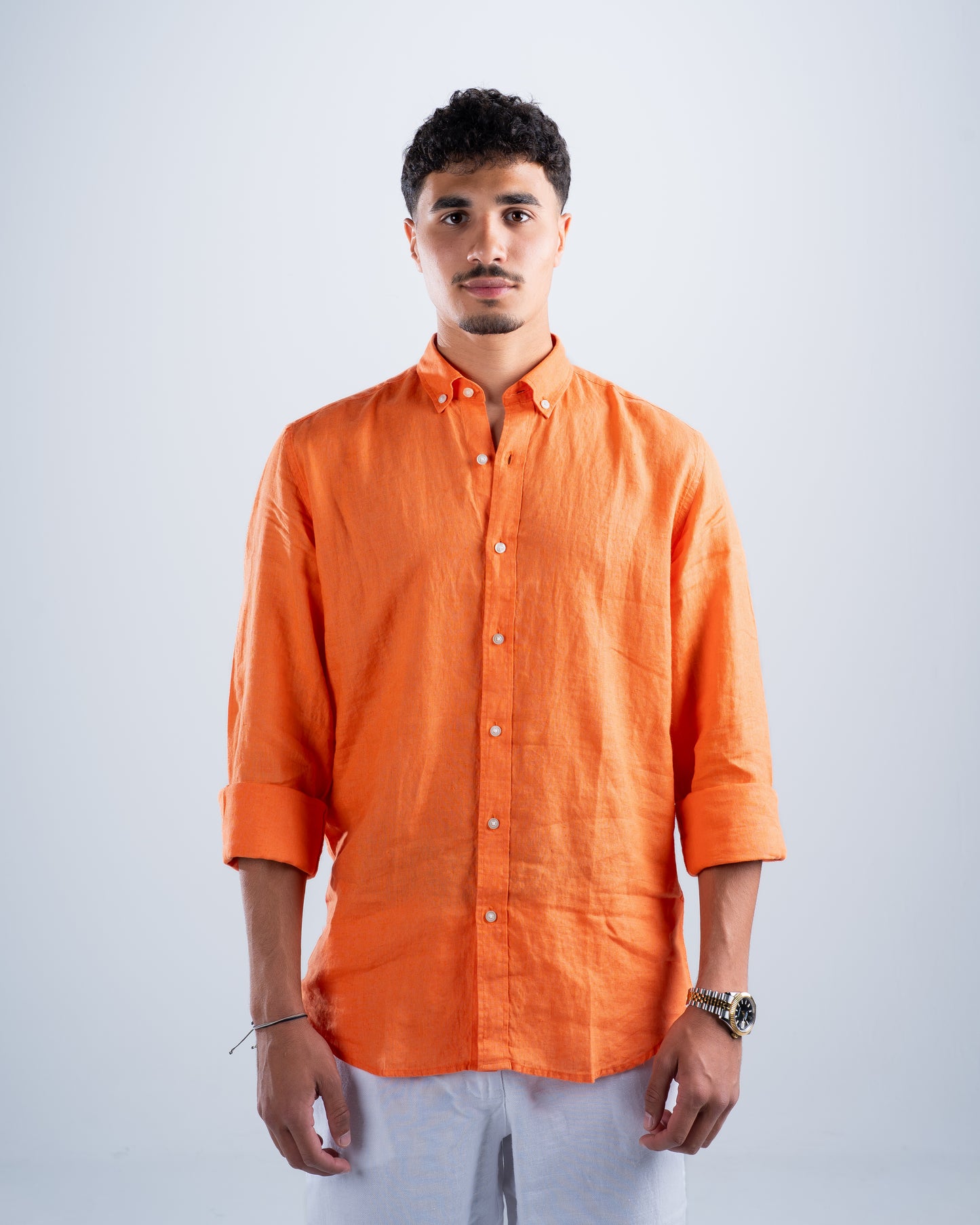 Orange Linen Shirt