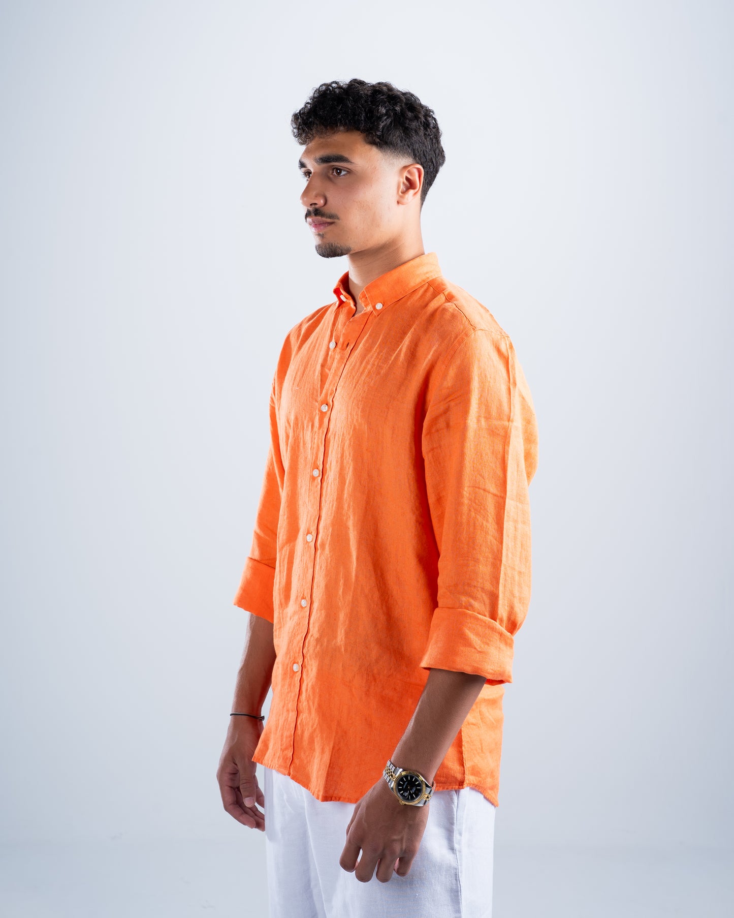 Orange Linen Shirt