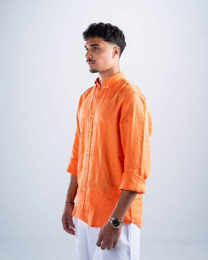 Orange Linen Shirt