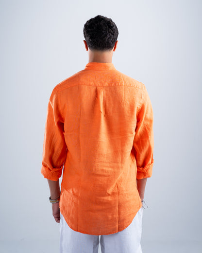 Orange Linen Shirt