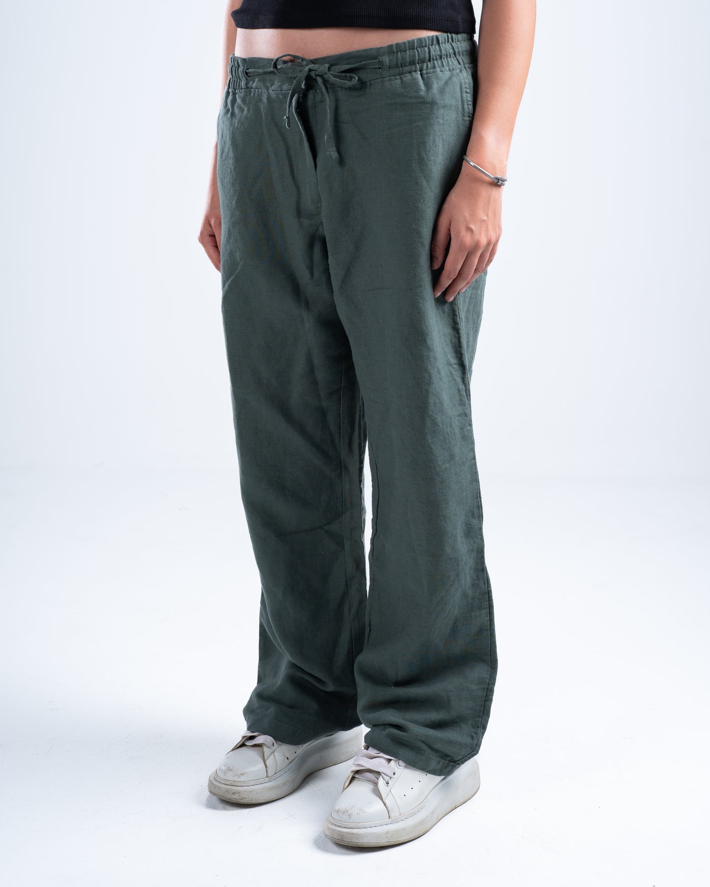 Olive Green Linen Pants