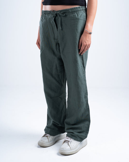 Olive Green Linen Pants