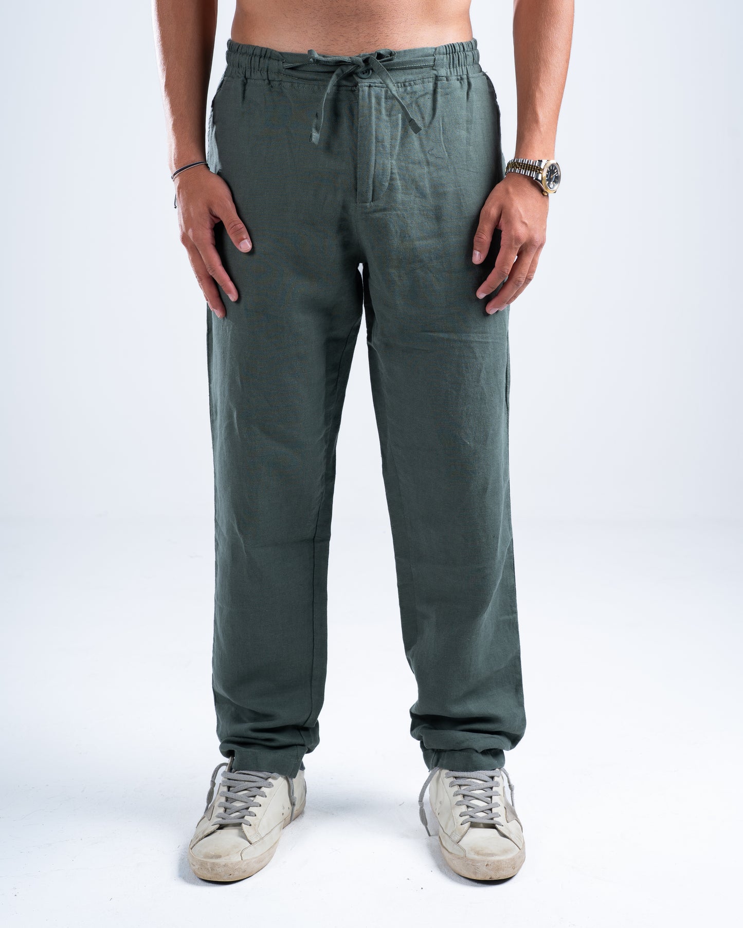 Olive Green Linen Pants