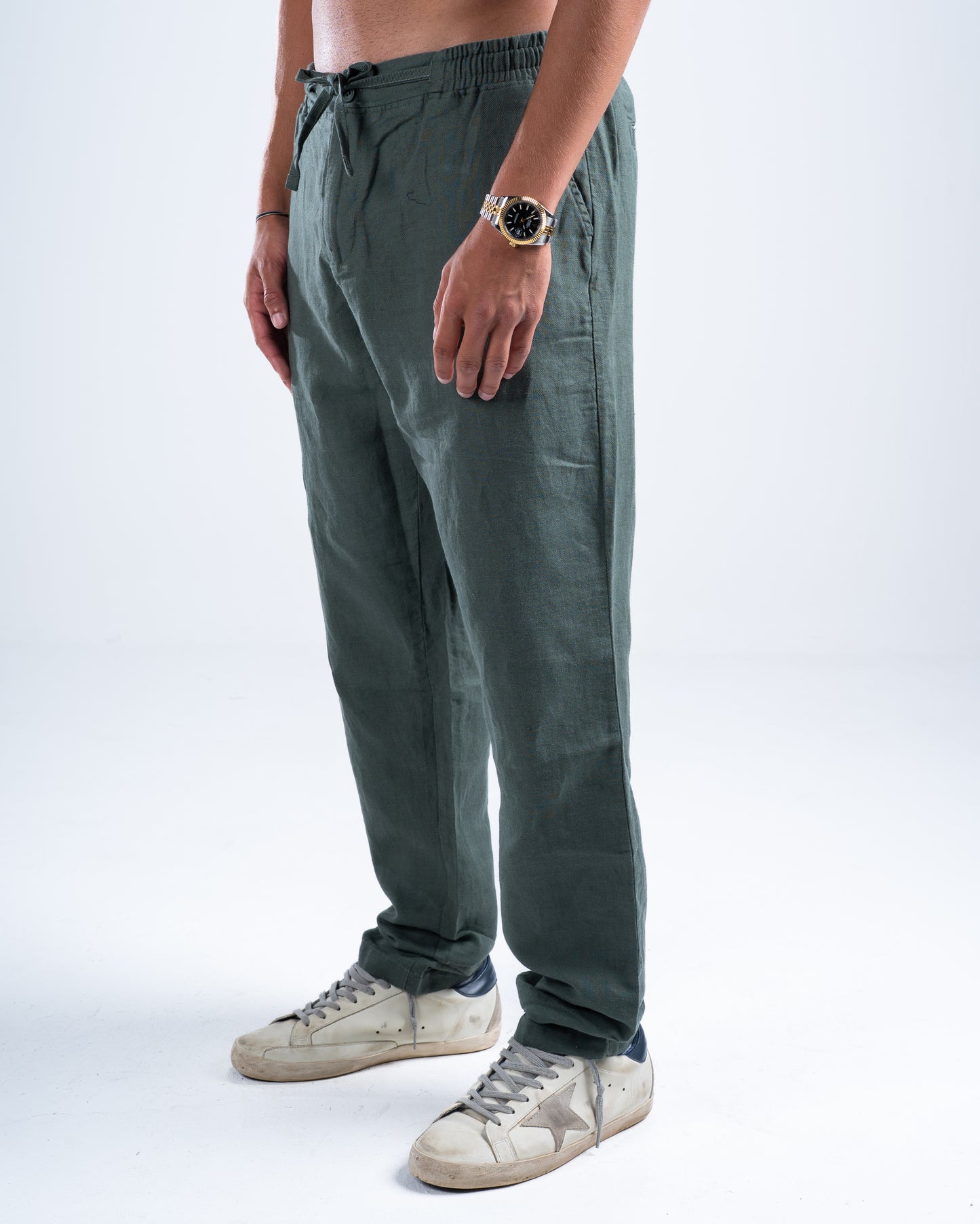 Olive Green Linen Pants