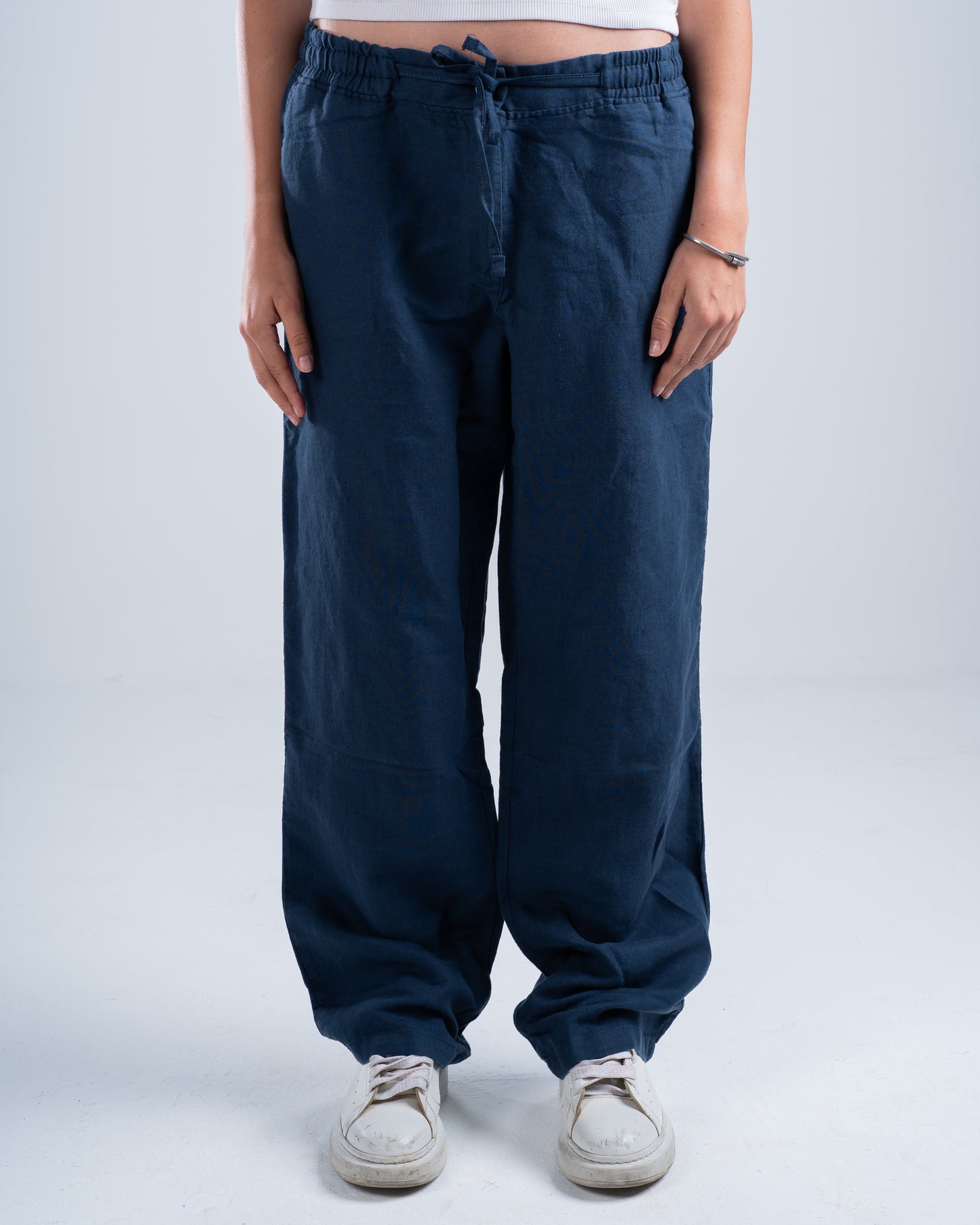 Navy Blue Linen Pants