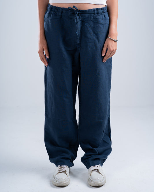 Navy Blue Linen Pants