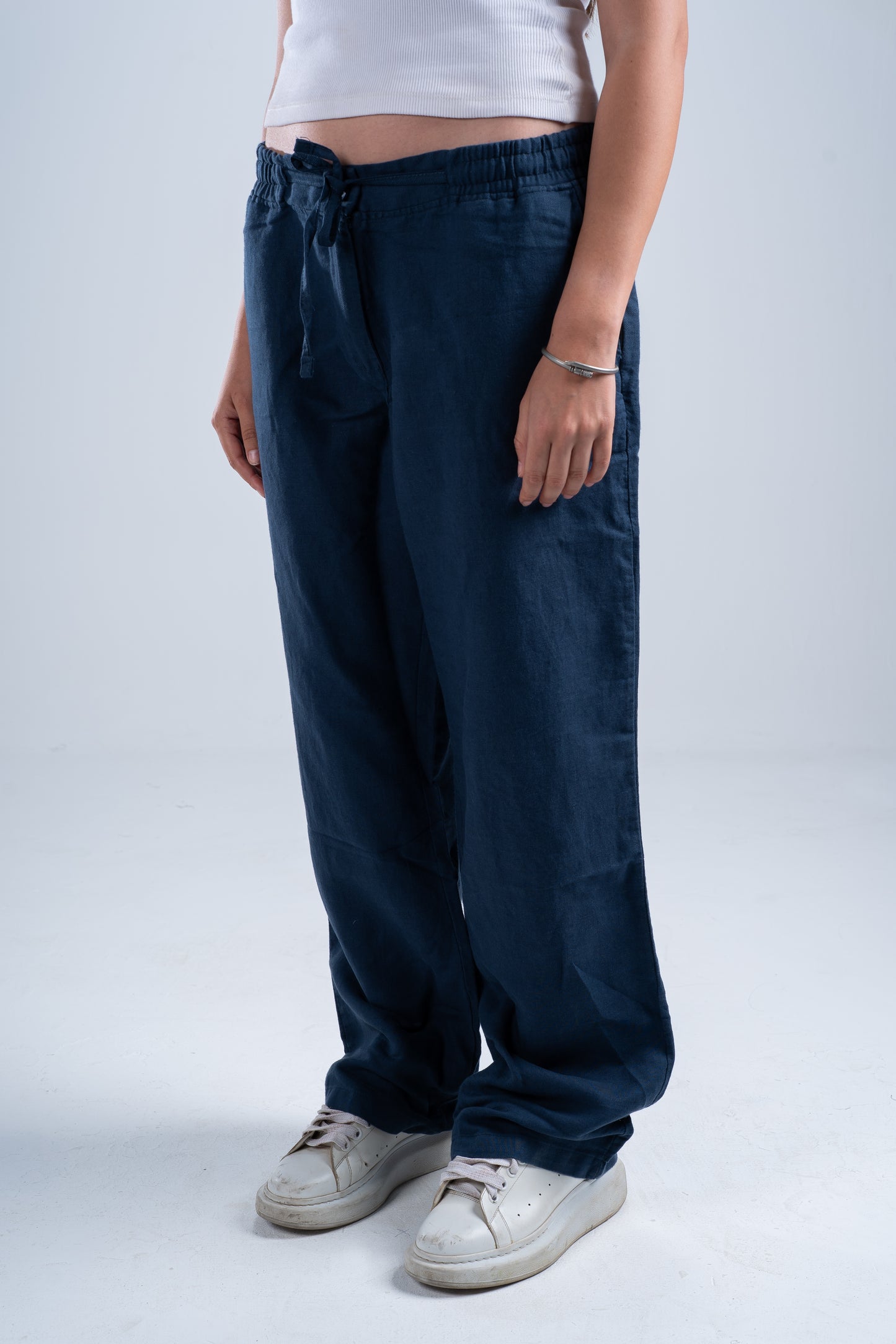 Navy Blue Linen Pants