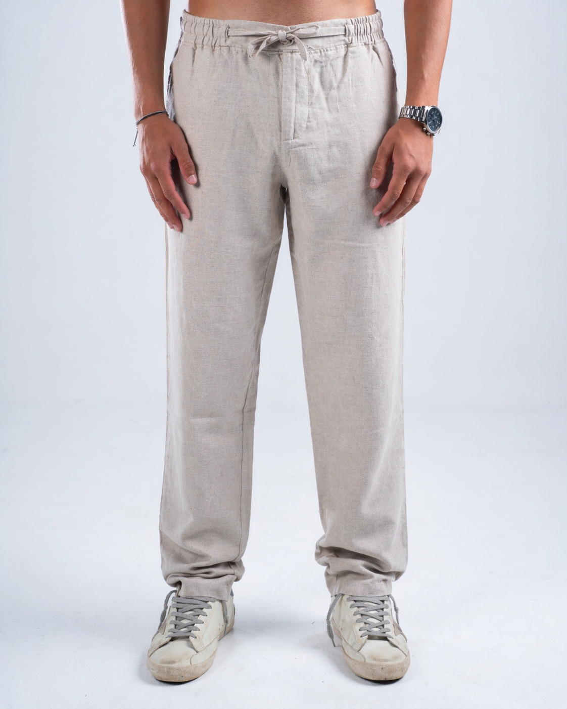 Beige Linen Pants
