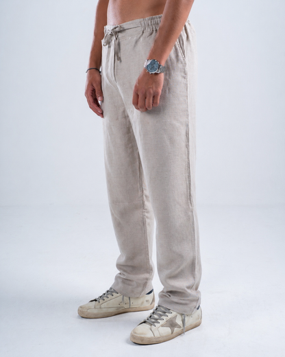 Beige Linen Pants