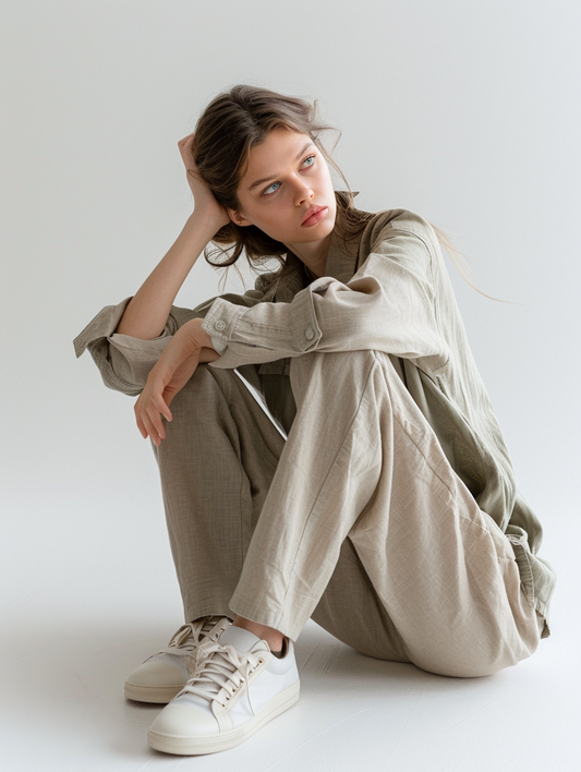 Beige Linen Pants