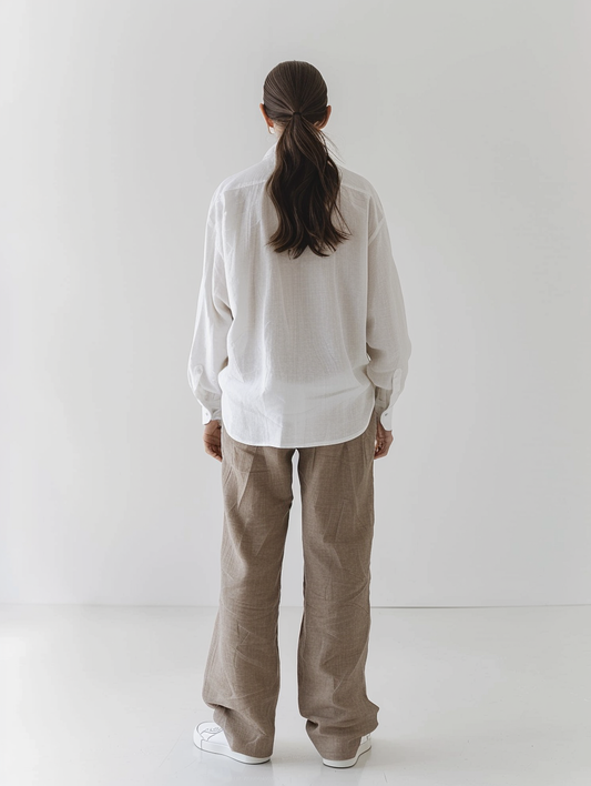Beige Linen Pants