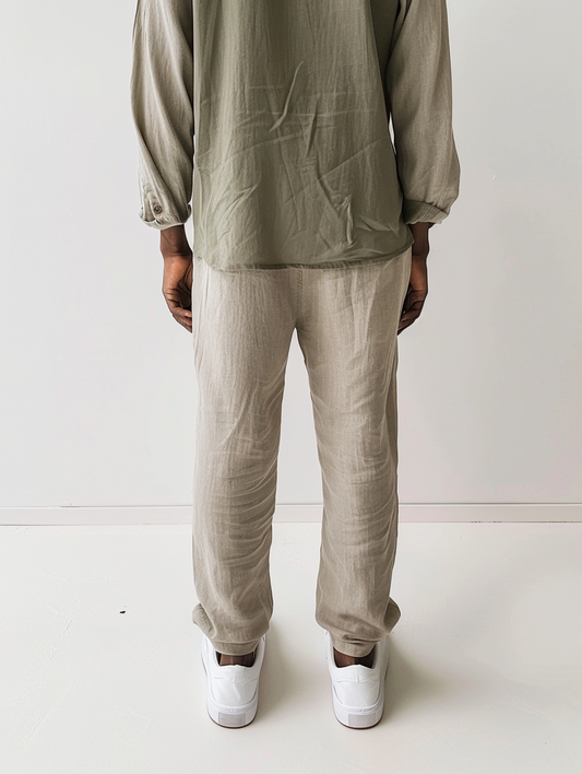 Beige Linen Pants
